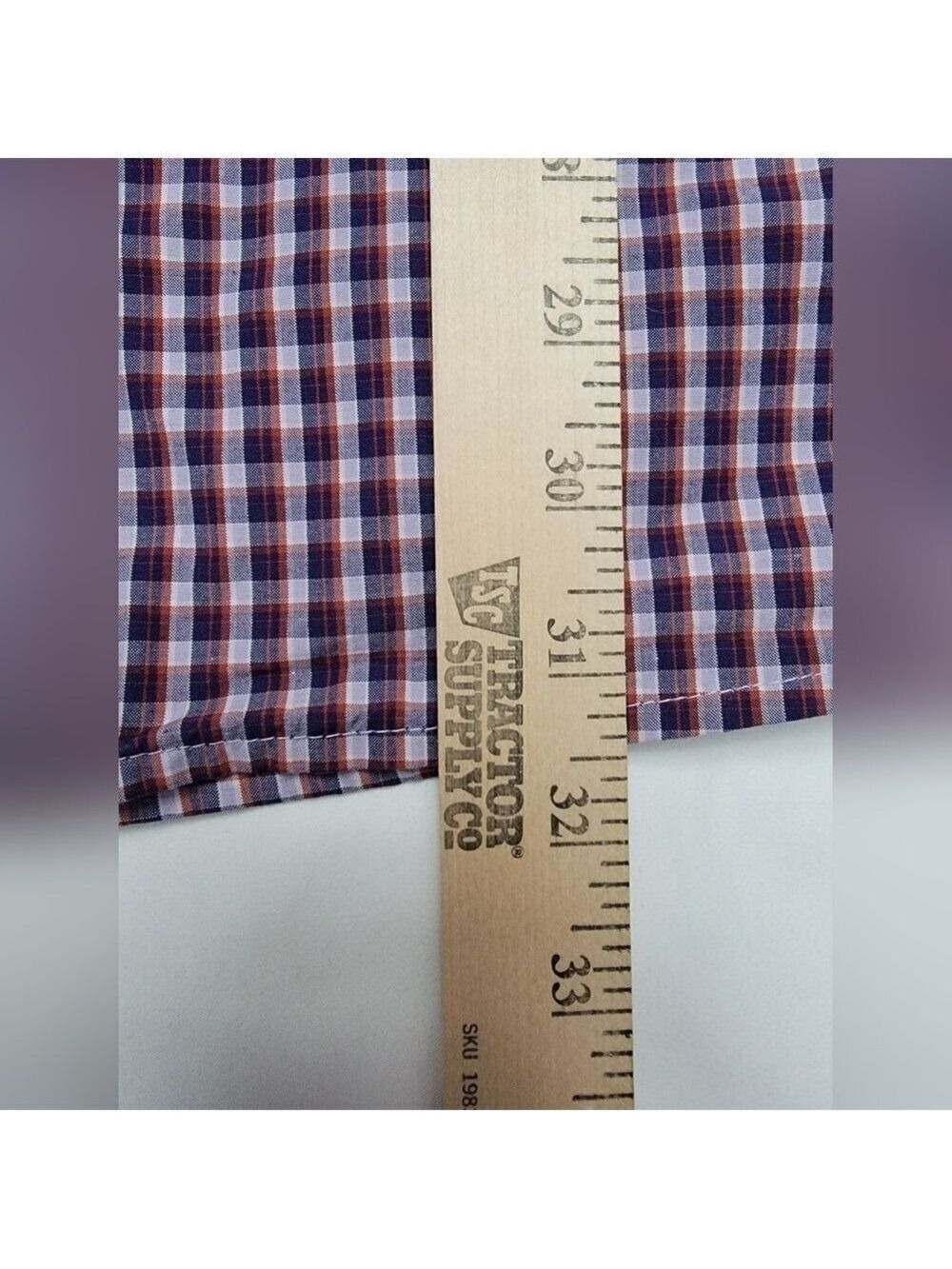 Ariat Pro Series Shirt Short Sleeve Men Large Red Plaid Cotton Poly Rodeo Work - Picture 12 of 12